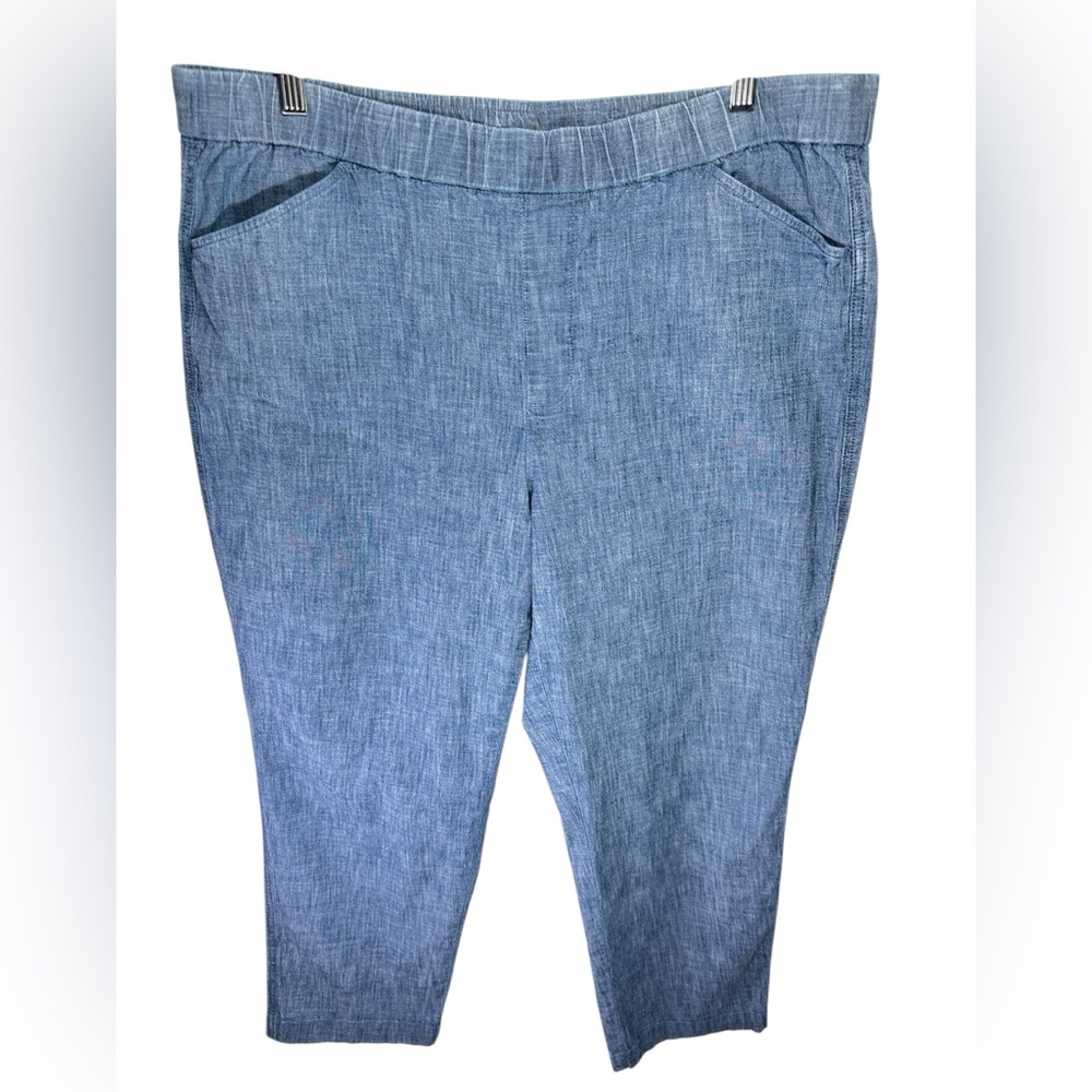 Lands'‎ End Plus Size Chambray Pull-On Pants Size 16